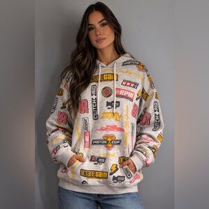 Disney Pixar Cars RARE Lightning McQueen fleece pullover hoodie #50